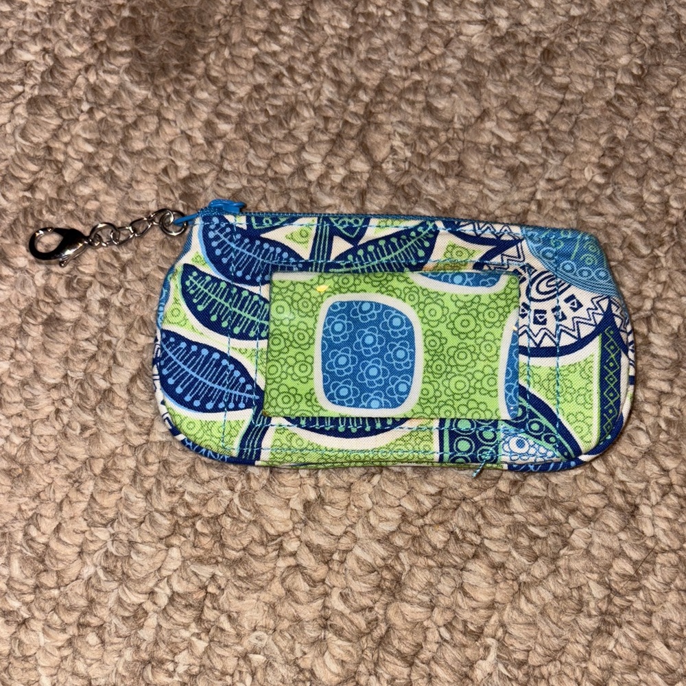Vera Bradley Blue and Green Floral Wristlet